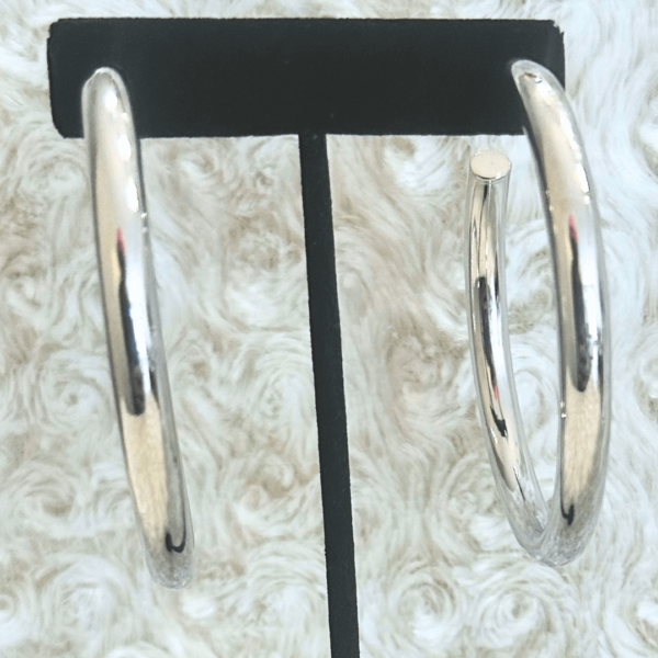 Chunky Hoop Earring-Silver - Image 2