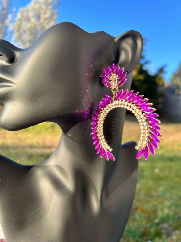 Purple Haze Rhinestone Earring - Image 3